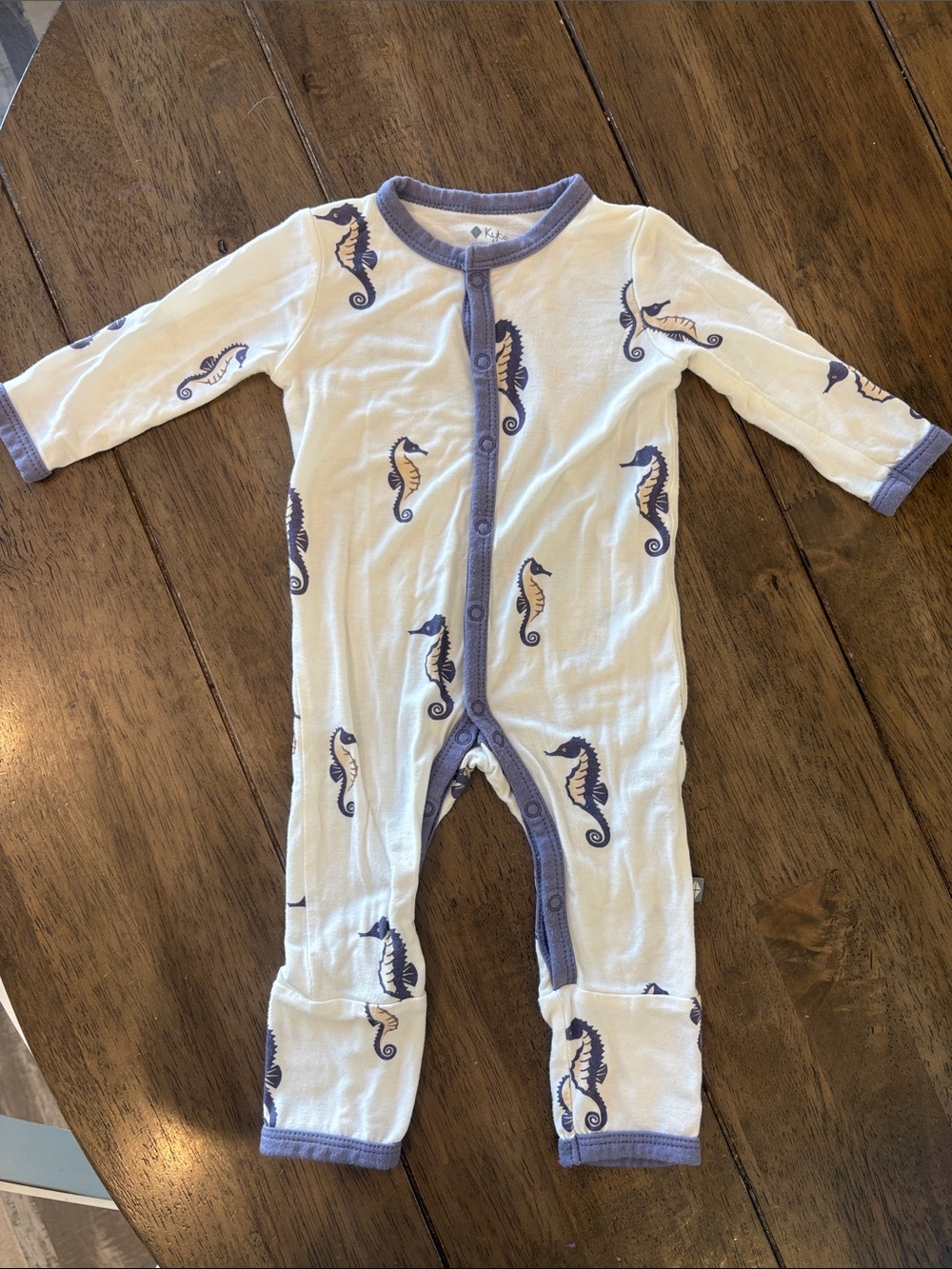 Kyte Baby Bamboo One Piece Romper in Seahorse. Like New. 0-3 months. Unisex.